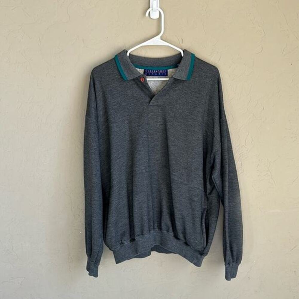 Claybrooke Classic large‎ Gray Vintage pullover sweatshirt large dad sweater